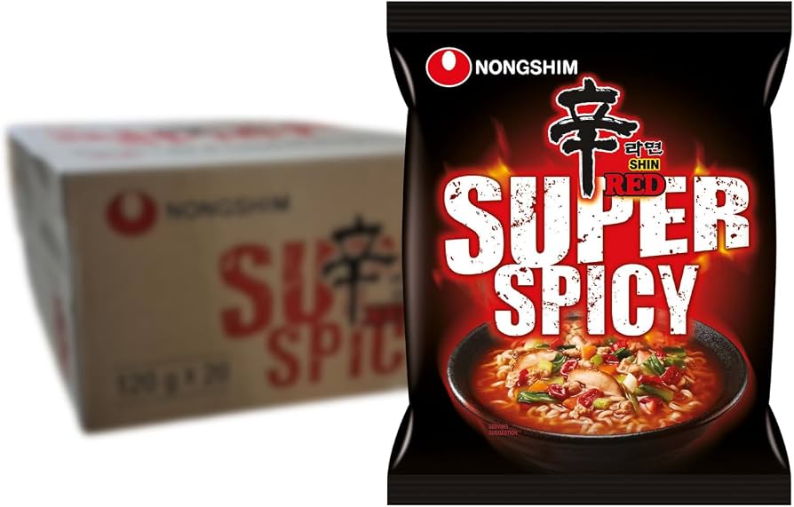 Nongshim Snabbnudlar Shin Red Super Spicy (5-packx120g