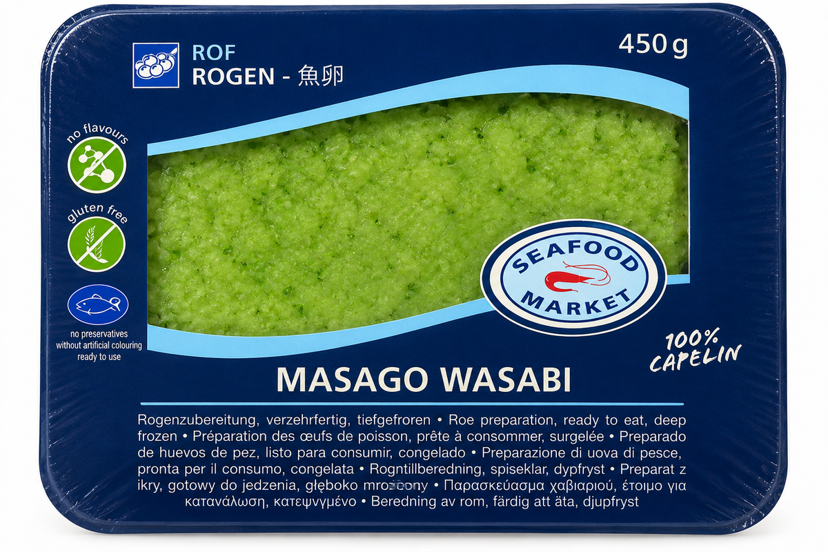 Royal Iceland Sushi fiskrom Masago Wasabi Grön Frysta 450 g