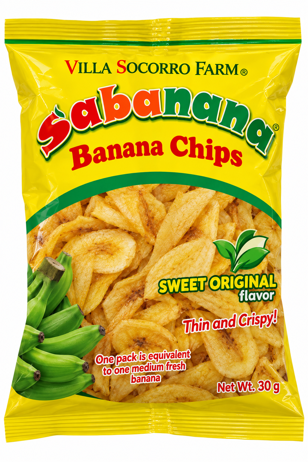 Sabanana Banana Chips Sweet Original 30 g