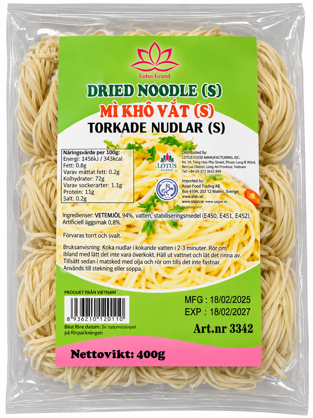 Lotus Äggnudlar VN Small 400 g