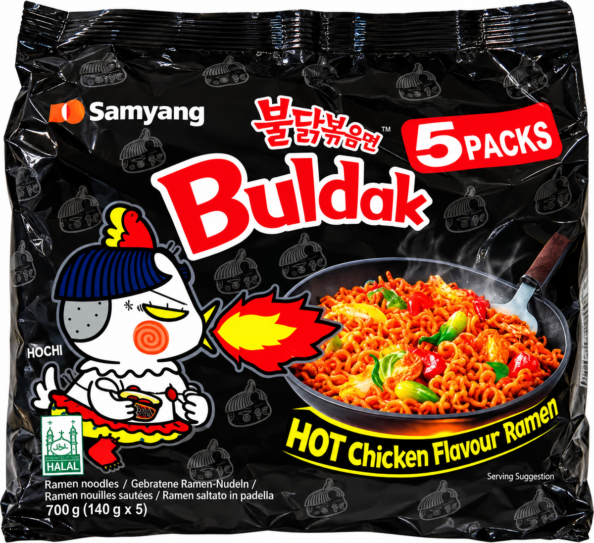 Samyang Snabbnudlar Hot Chicken Buldak 5x 140g