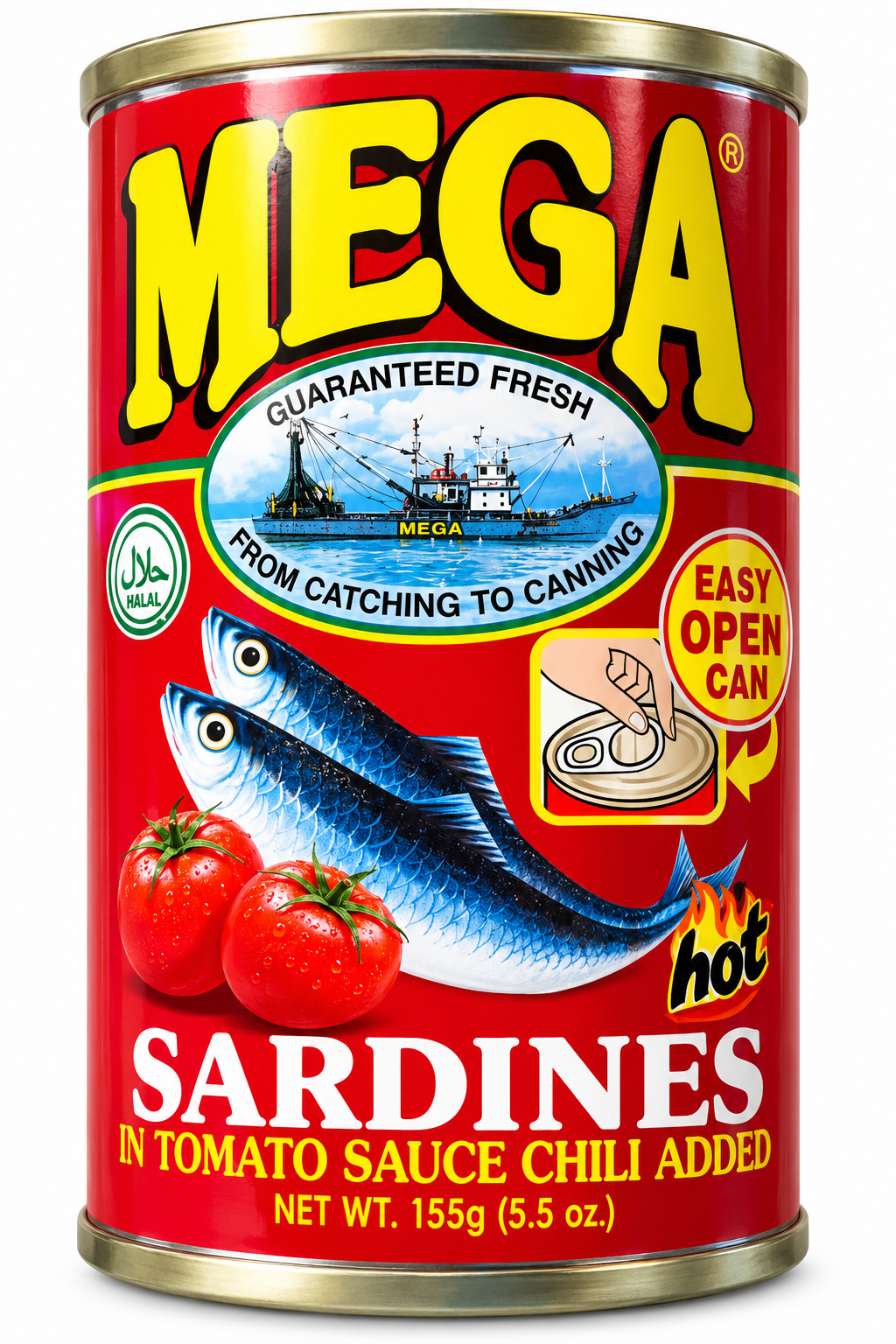 Mega Sardines Tomato med Chili 155 g