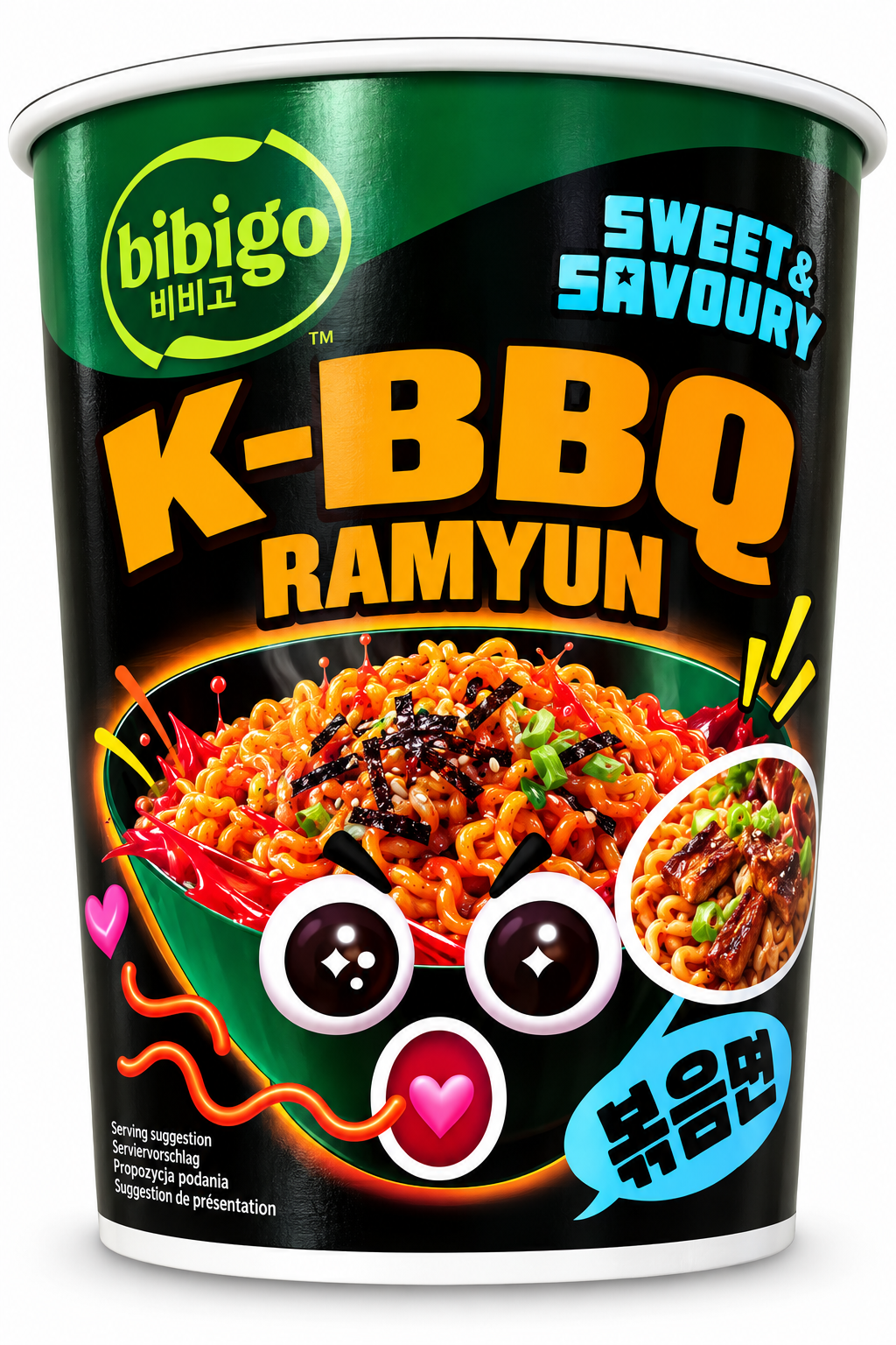 Bibigo Snabbnudlar Cup K-BBQ Orange