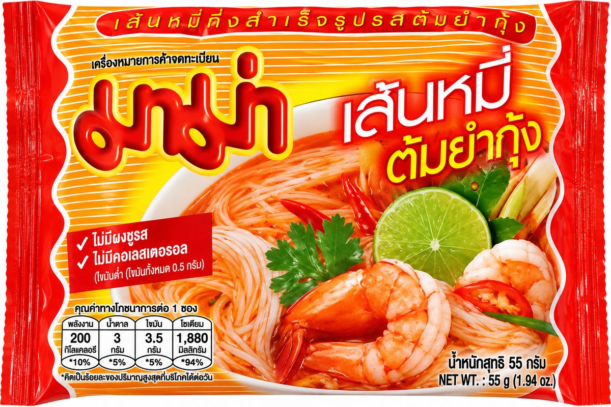 Mama Snabbnudlar TomYum Räk Risvermicelli 55 g