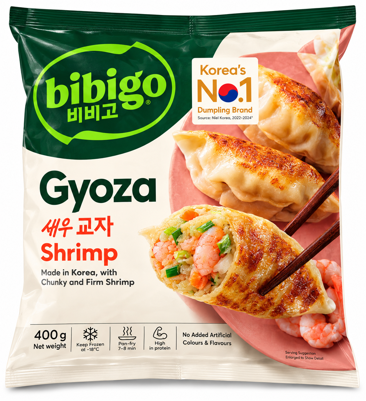 Bibigo Gyoza Shrimp & Vegetable – Gross Pack 10 × 400 g