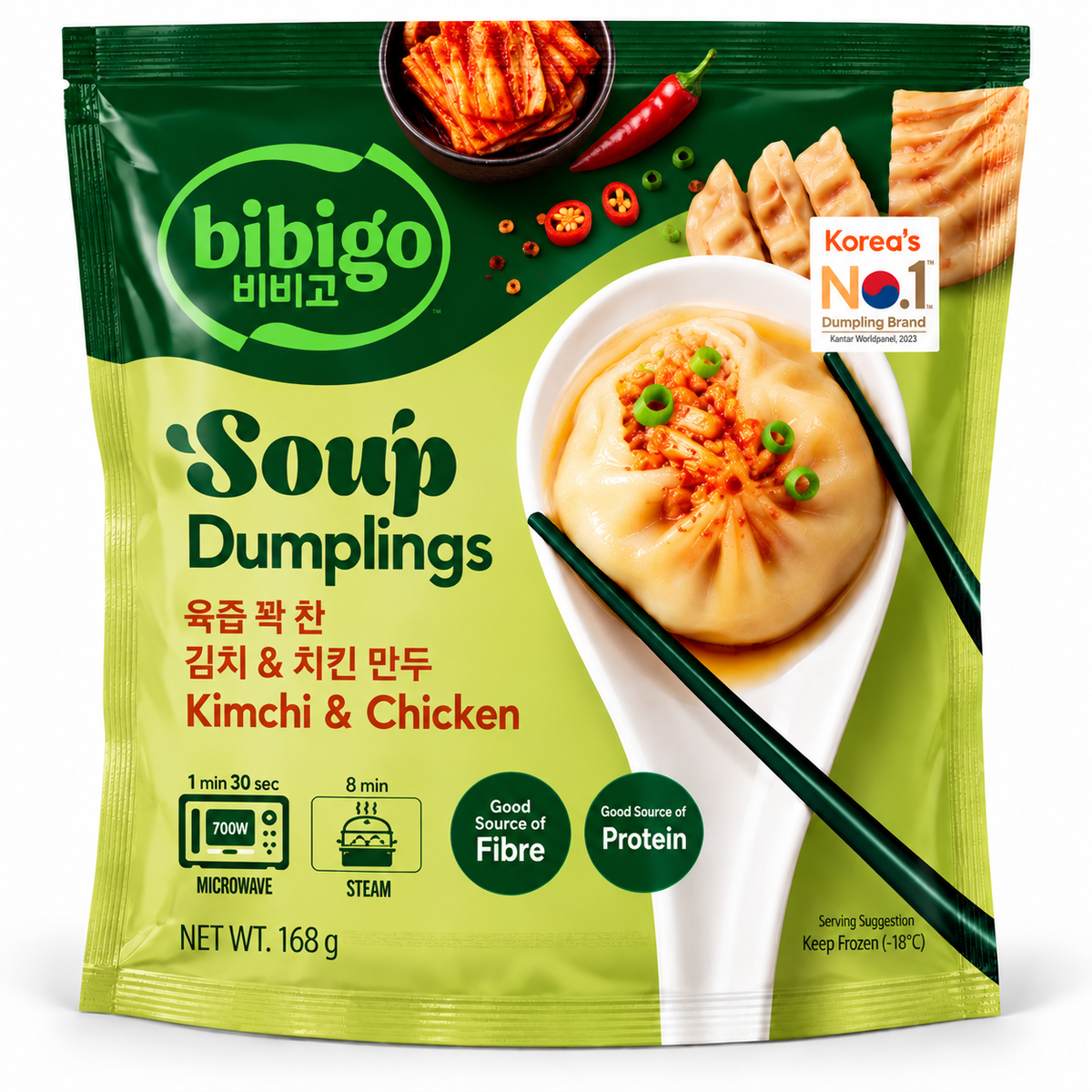 Bibigo Soup Dumplings Kimchi & Chicken 168 g