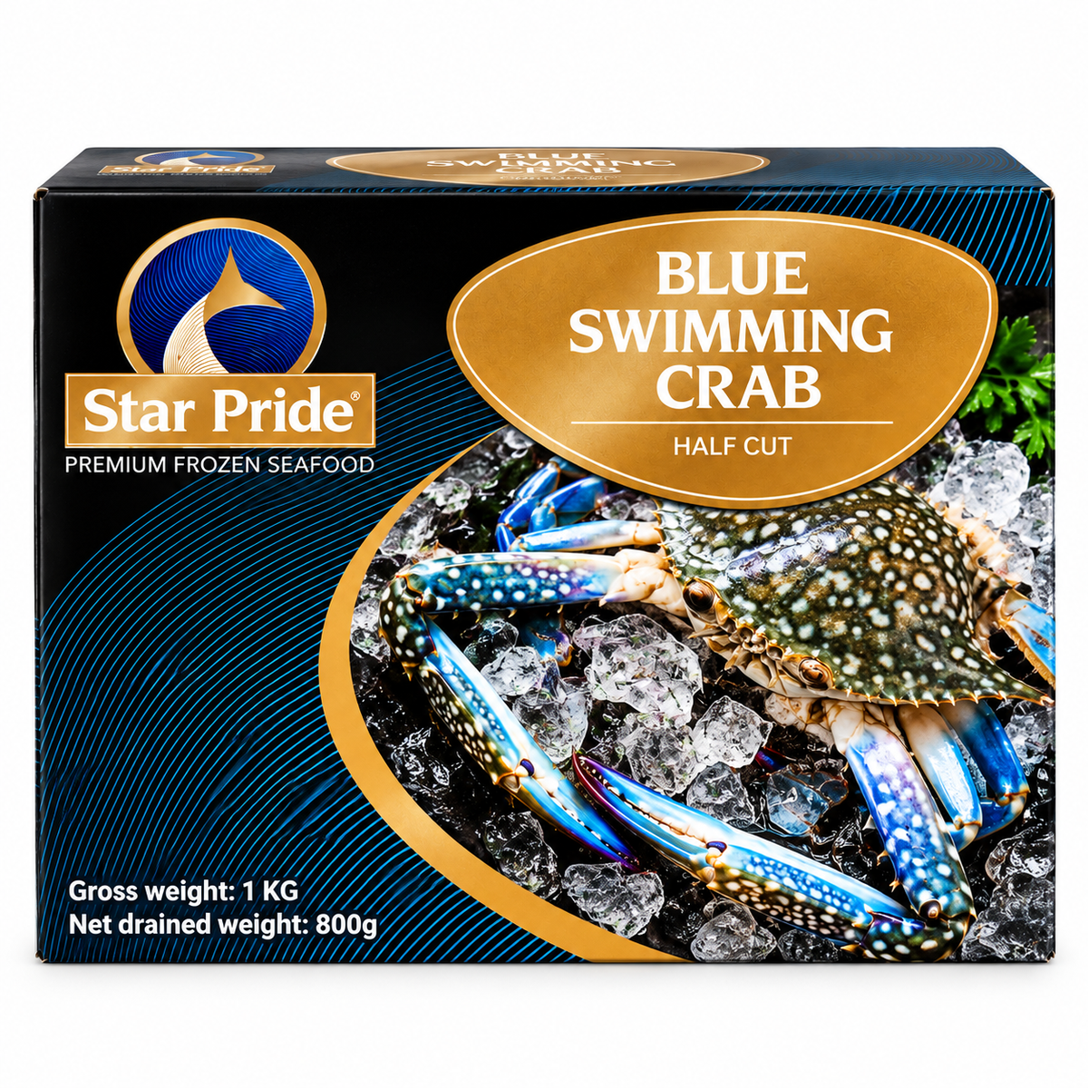 Star Pride Blue Swimming Crab – Halverad fryst krabba 800 g