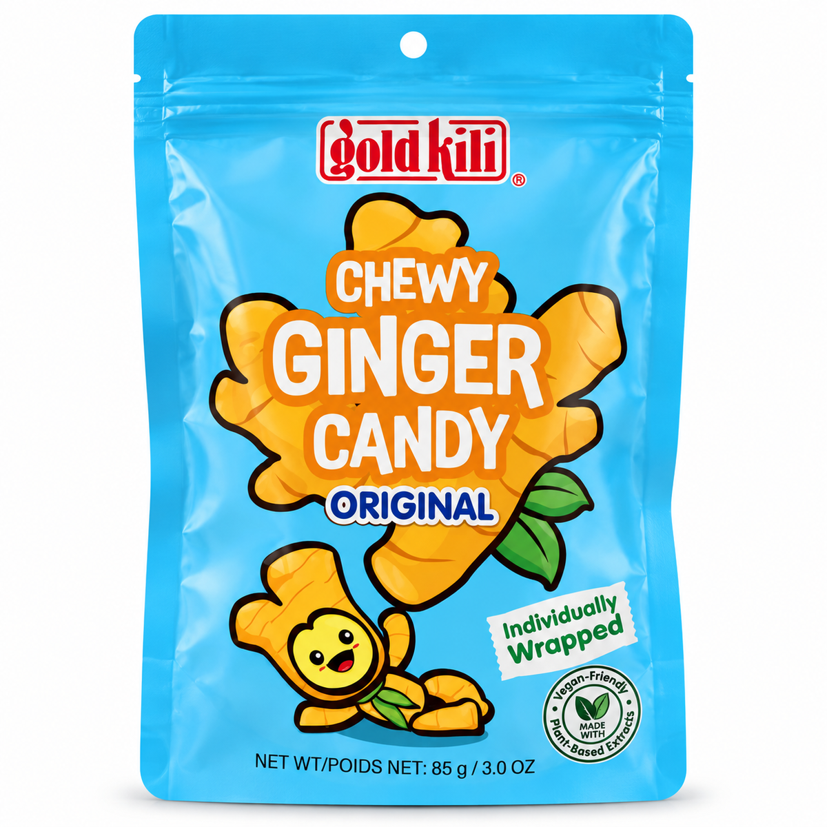 Gold Kili Ingefärsgodis Original 85 g – Chewy Ginger Candy