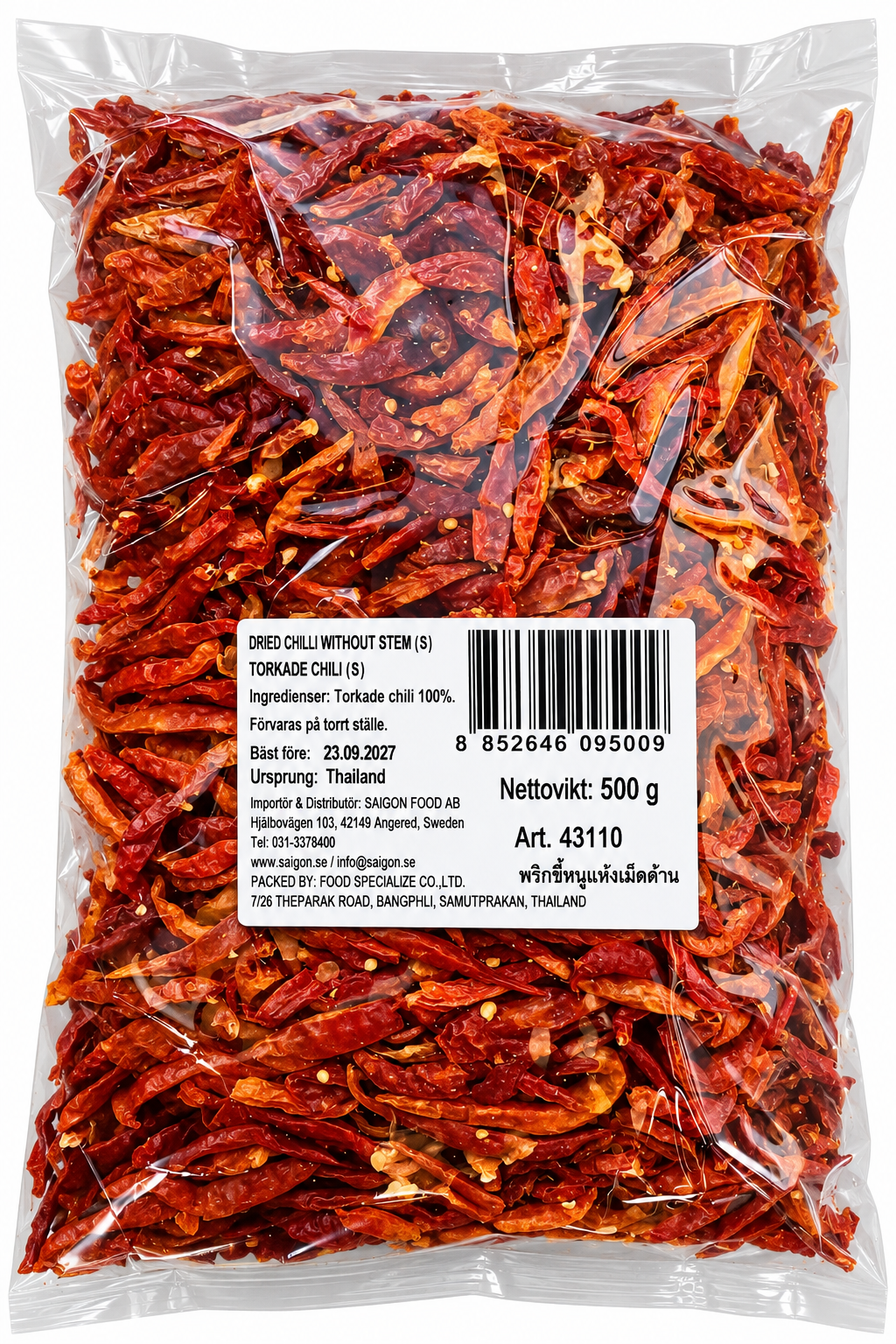 Chili Torkad HEL 500 g S TD