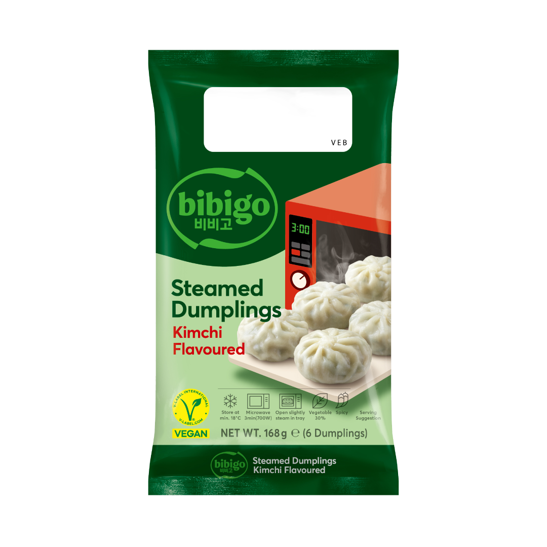 Bibigo Steamed Dumplings Microwavable Kimchi Frysta 168g