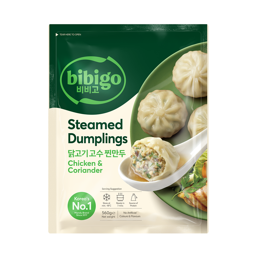 Bibigo Steamed Dumplings Chicken \u0026 Coriander Frysta 560g