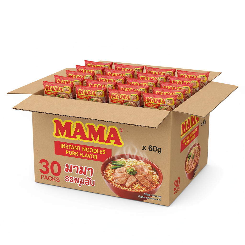 MAMA Snabbnudlar Fläsk Storpack 30 x 60g
