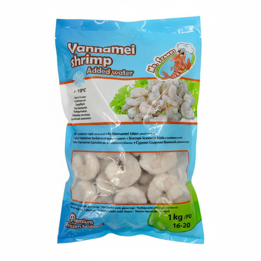 Mr. Scampi Räkor utan skal 16-20 Vannamei IQF Frysta 1 kg