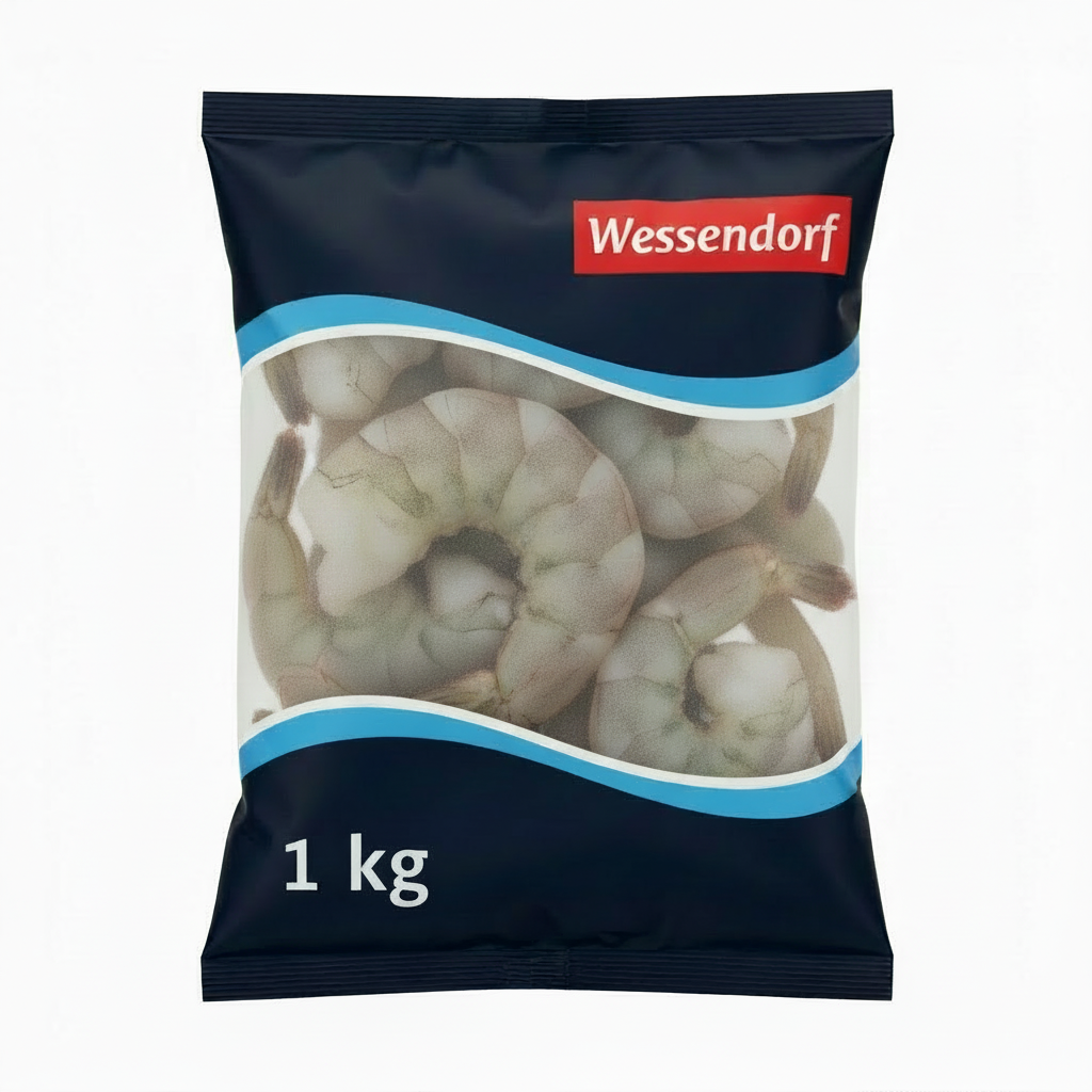 Wessendorf Räkor utan skal 51-60 Vannamei IQF Frysta 1 kg