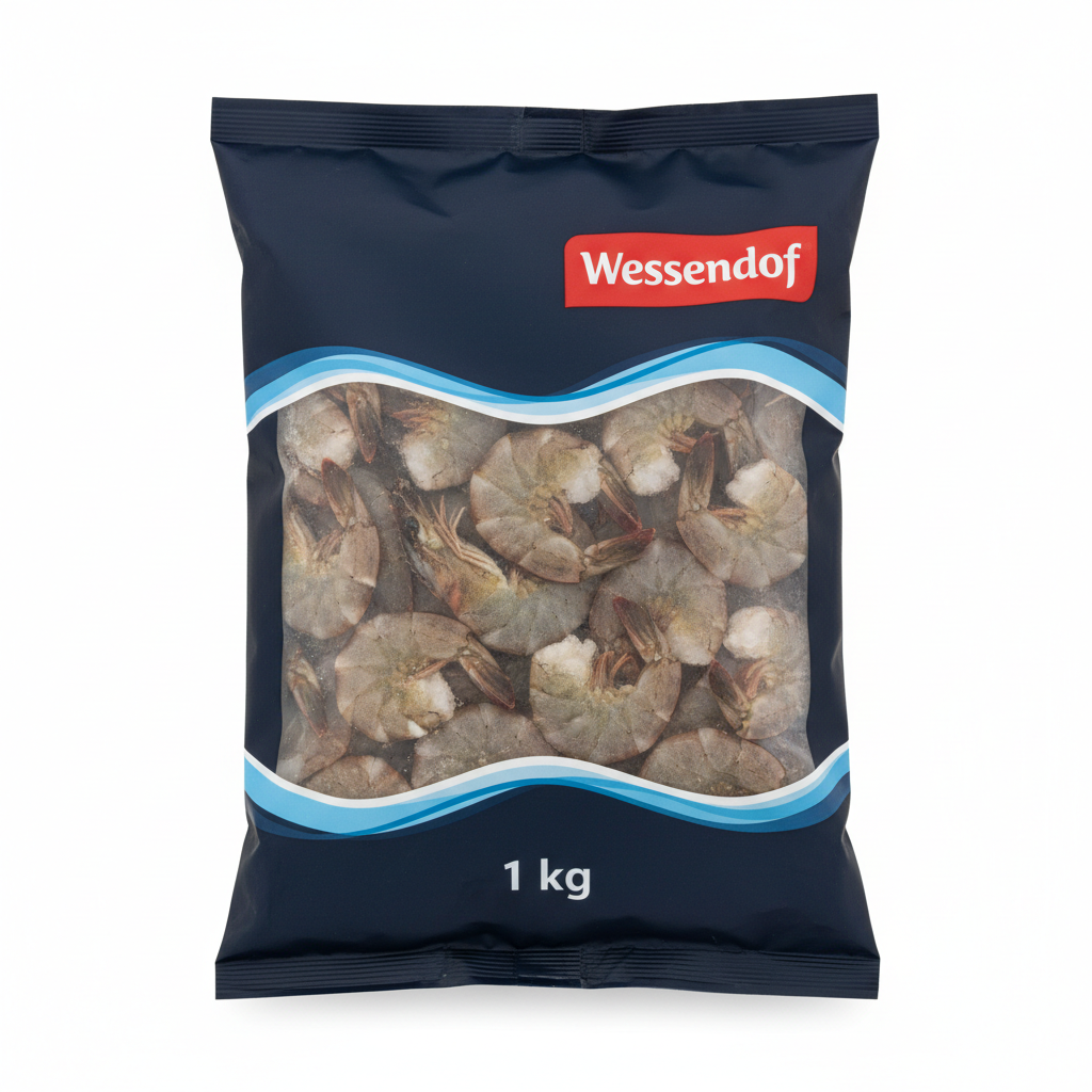 Wessendorf Räkor med skal 16-20 IQF Black Tiger Frysta 1 kg