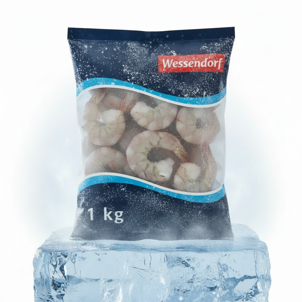Wessendorf Räkor utan skal 21-25 Vannamei IQF Frysta 1 kg