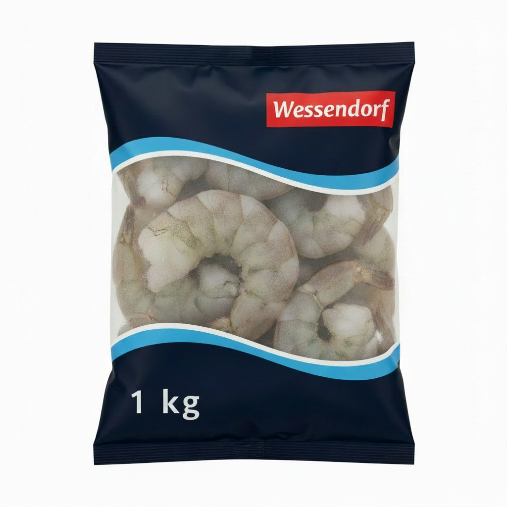 Wessendorf Räkor utan skal 31-40 Vannamei IQF Frysta 1 kg