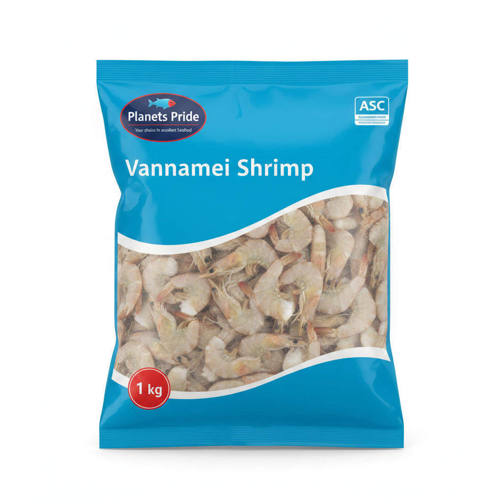 Planets Pride Räkor med skal 61-70 IQF Vannamei Frysta 1 kg