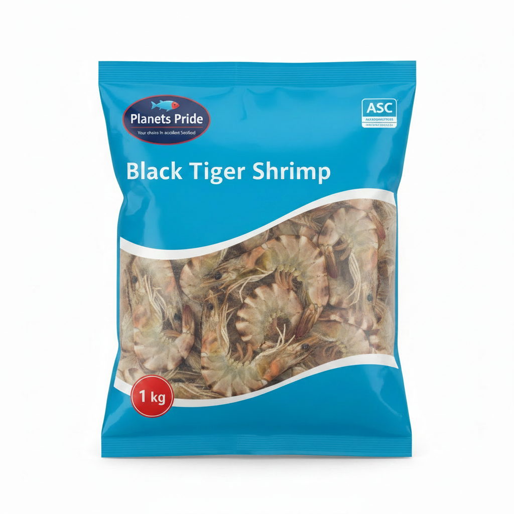 Planets Pride Räkor med skal 16-20 IQF Black Tiger Frysta 1 kg