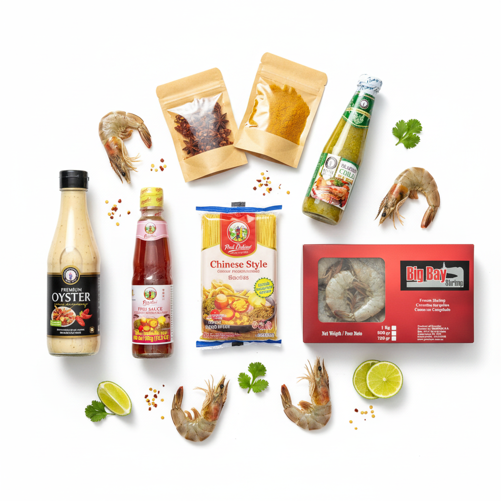 Asiatiskt Seafood-kit med Thai Dancer nudlar, räkor och såser