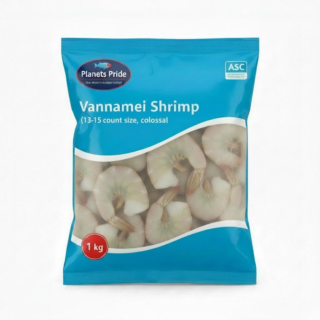 Planets Pride Räkor utan skal 13-15 Vannamei IQF Frysta 1 kg