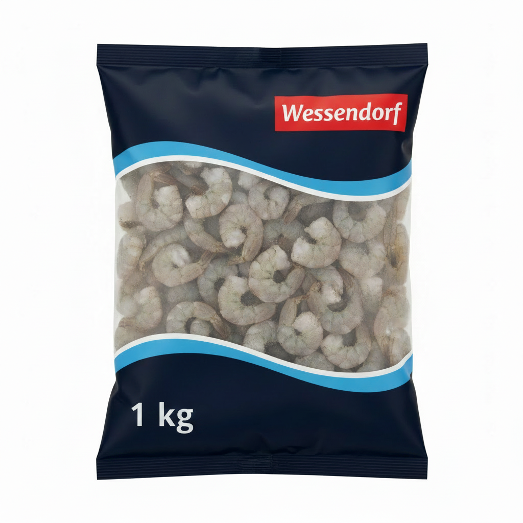 Wessendorf Räkor utan skal 61-70 Vannamei IQF Frysta 1 kg