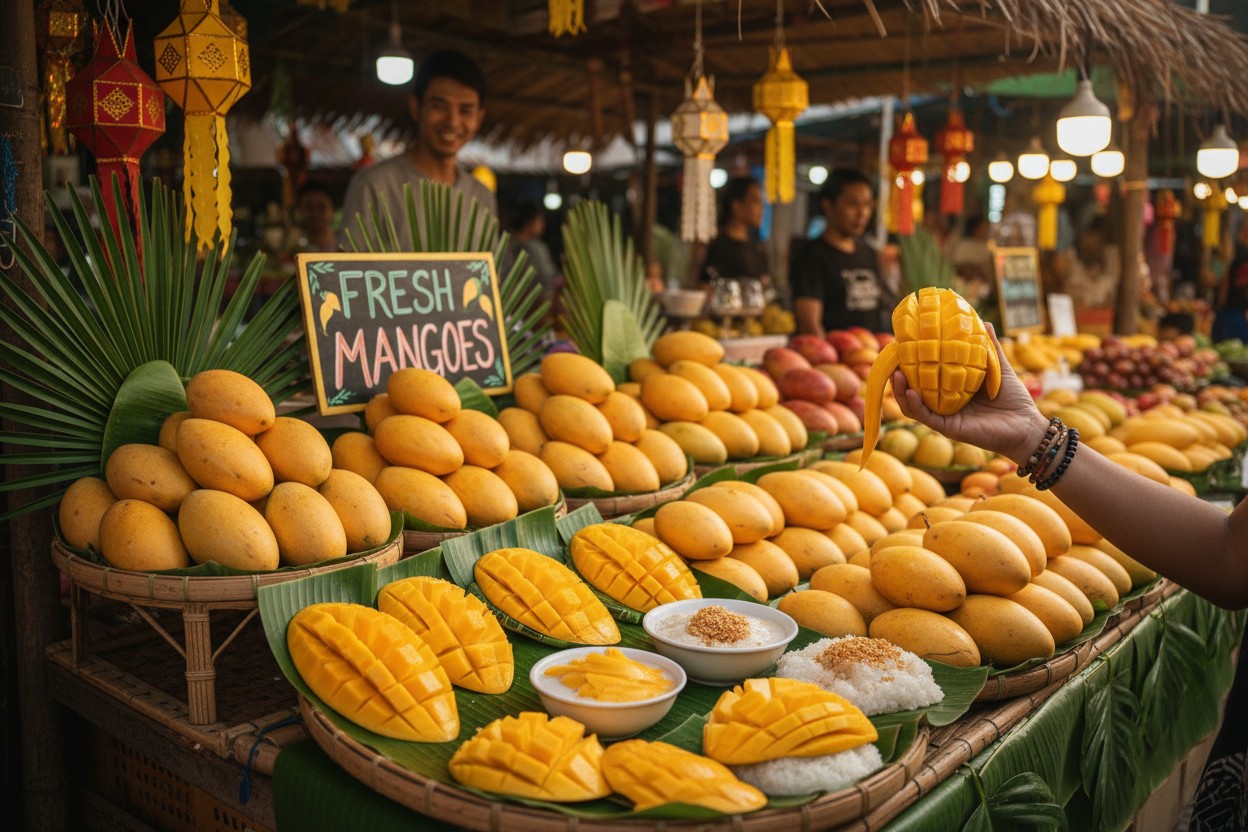 Mango stånd i Thailand